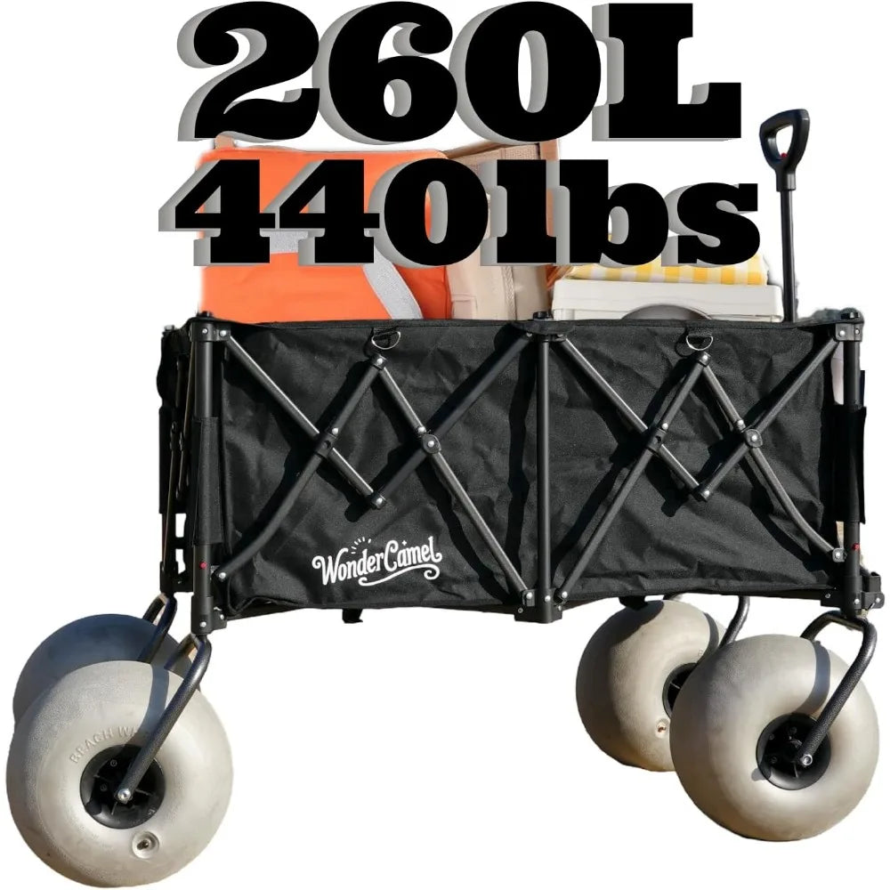 Beach Cart with Balloon Wheels Large Capacity