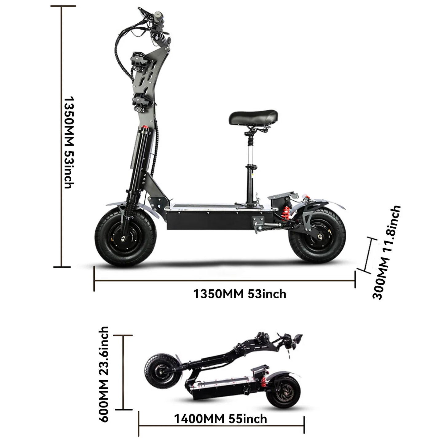 off-road electric scooter, hydraulic shock absorber