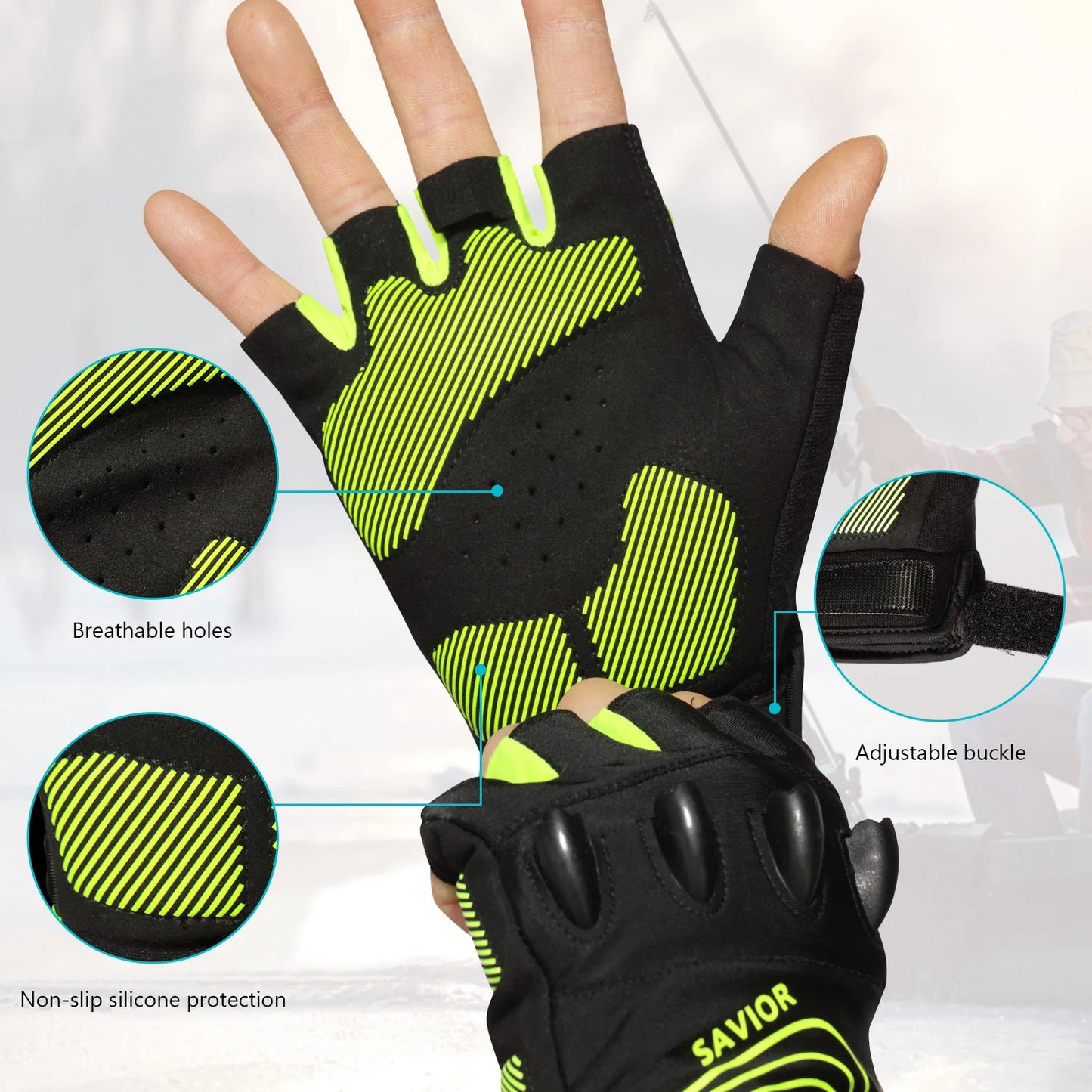 Flashlight Gloves Breathable Half Finger Fingerless - Outdoor Hobbies and Adventures