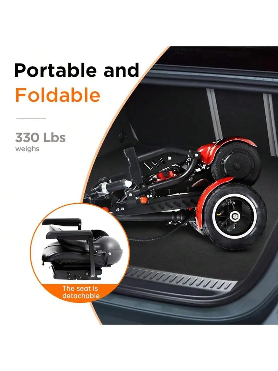 Foldable Four Wheel Electric Scooter,for Elderly All Terrain
