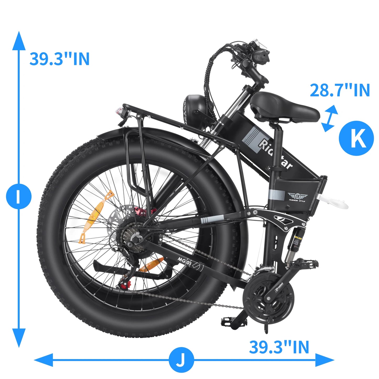 37MPH Ebike with 21-Speed Gears - Beach Mountain Snow