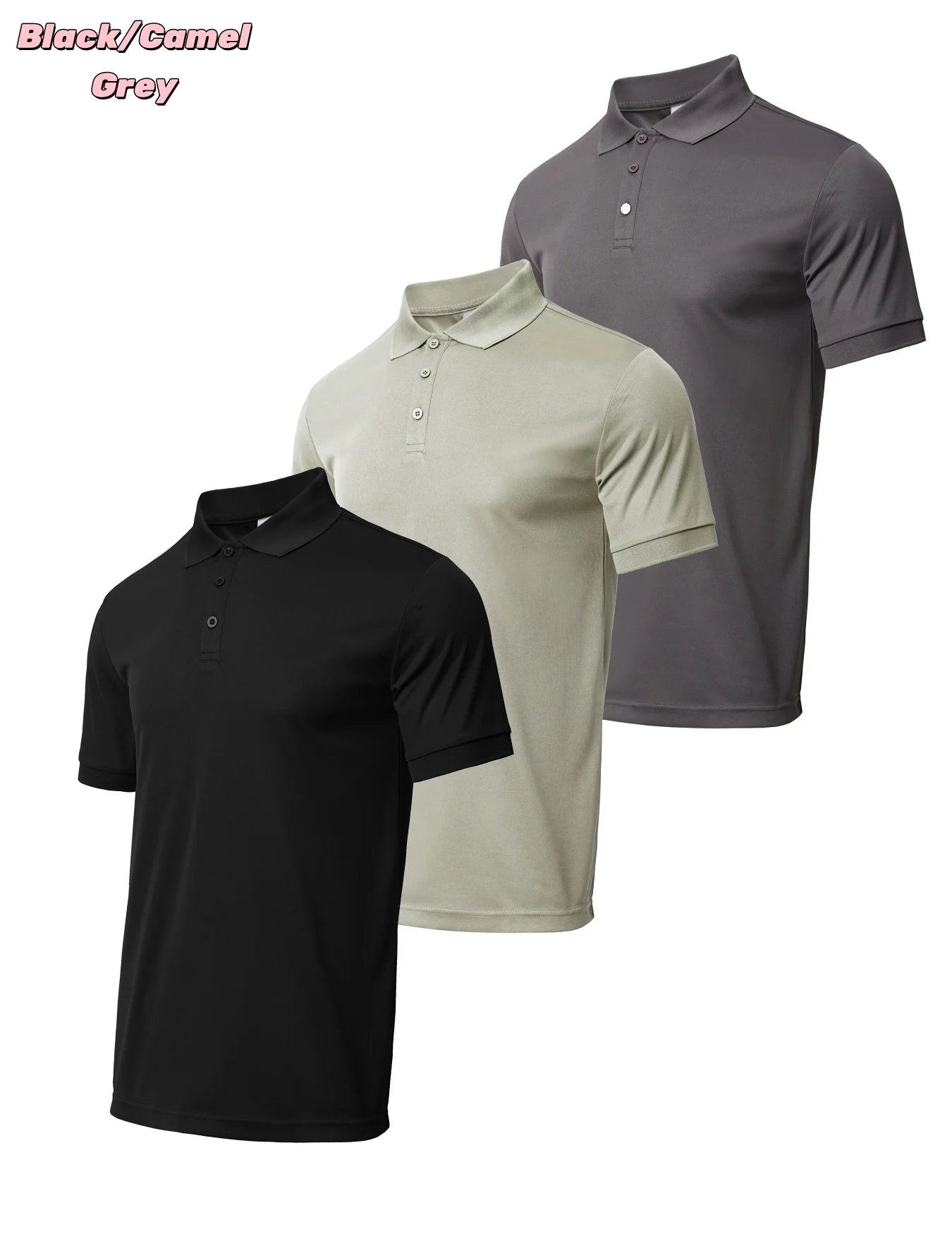 3-piece men's quick drying short sleeved casual sports