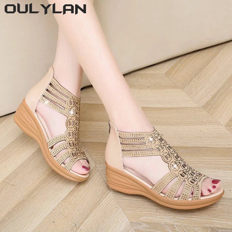 Soft Leather Roman Sandals Women