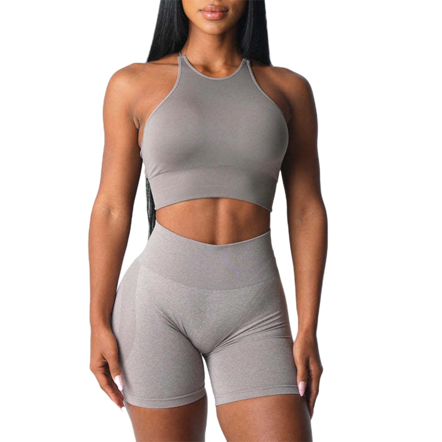 Women s Seamless Sports Bra Solid Color Sleeveless Yoga