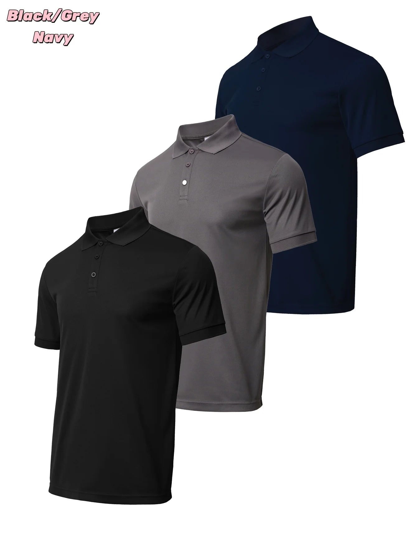 3-piece men's quick drying short sleeved casual sports