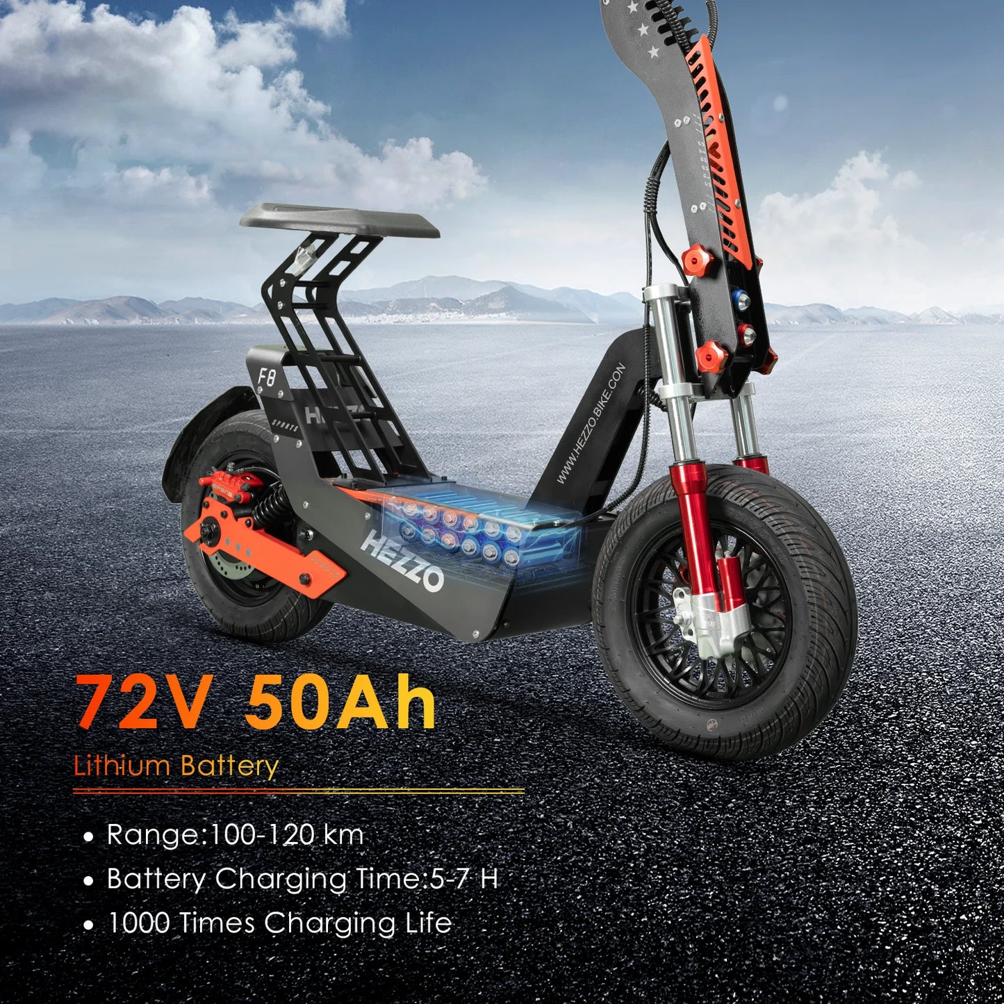 Electric Scooter 16 Inch Foldable Long Range Off Road