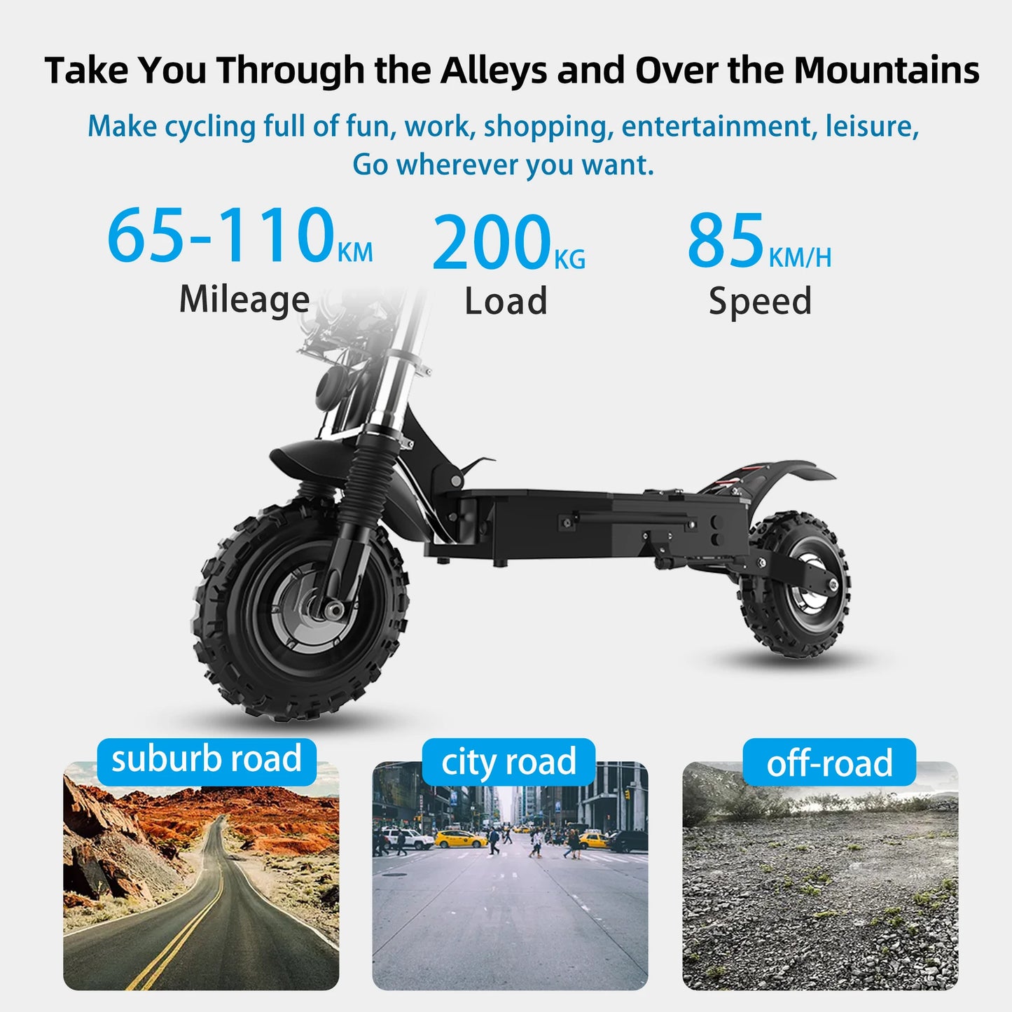 Electric Scooter Adults up to 85 km/h Off Road Tire