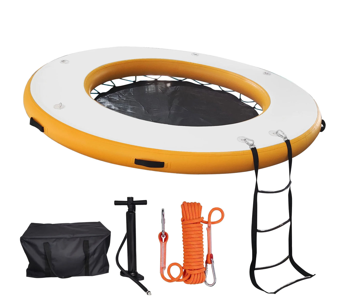 floating pool island swimming dock platform  with ladder