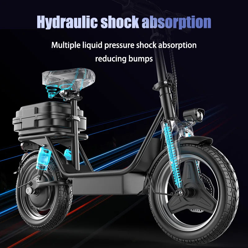 Folding electric scooter with trunk suitable for commuting