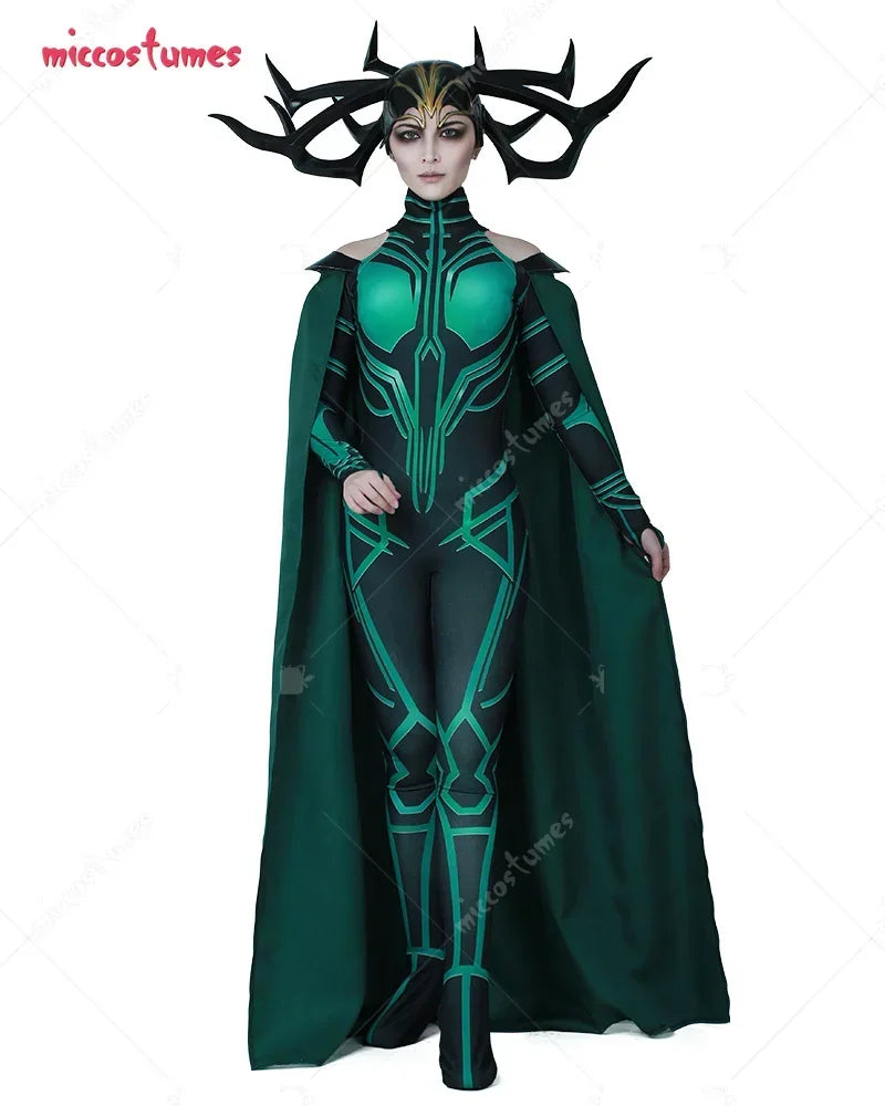 Women's Goddess Halloween Jumpsuit with Cape