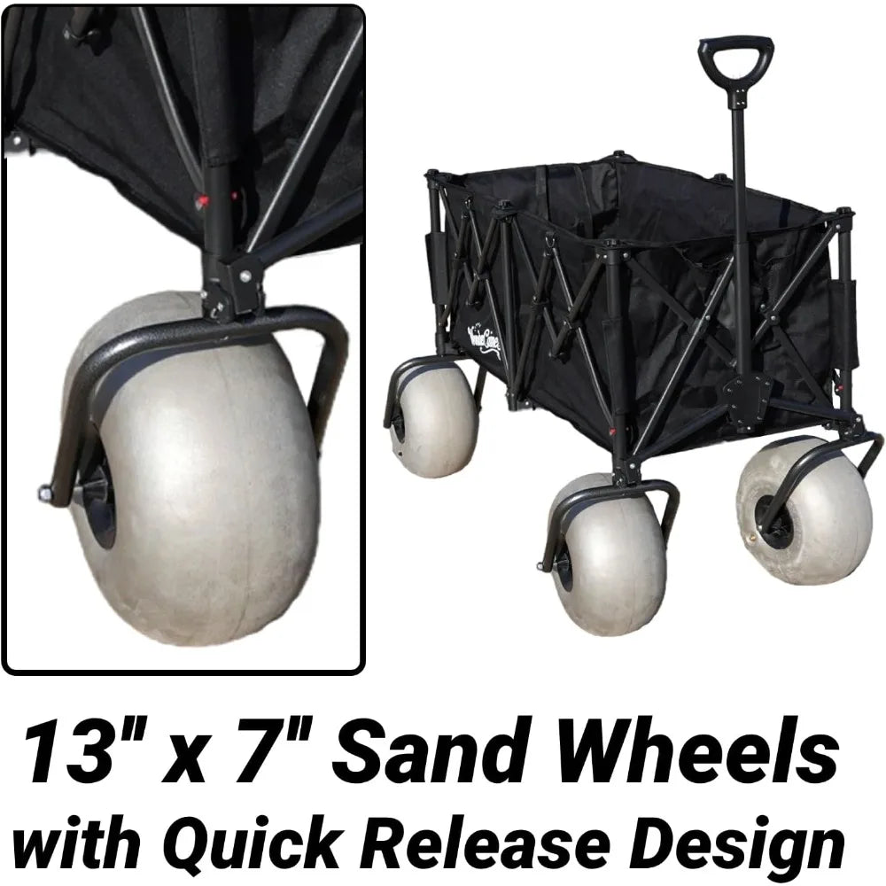 Beach Cart with Balloon Wheels Large Capacity
