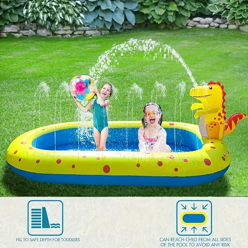 dinosaur inflatable children's fountain -  made with sprinkler