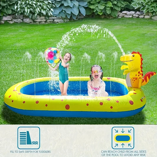 dinosaur inflatable children's fountain -  made with sprinkler