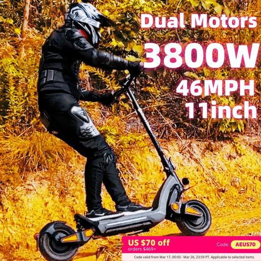 Off-road Adult Double Motor  11inch Tires Electric Scooter